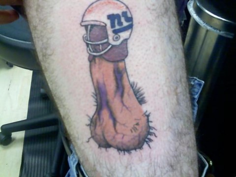 giants helmet penis tattoo