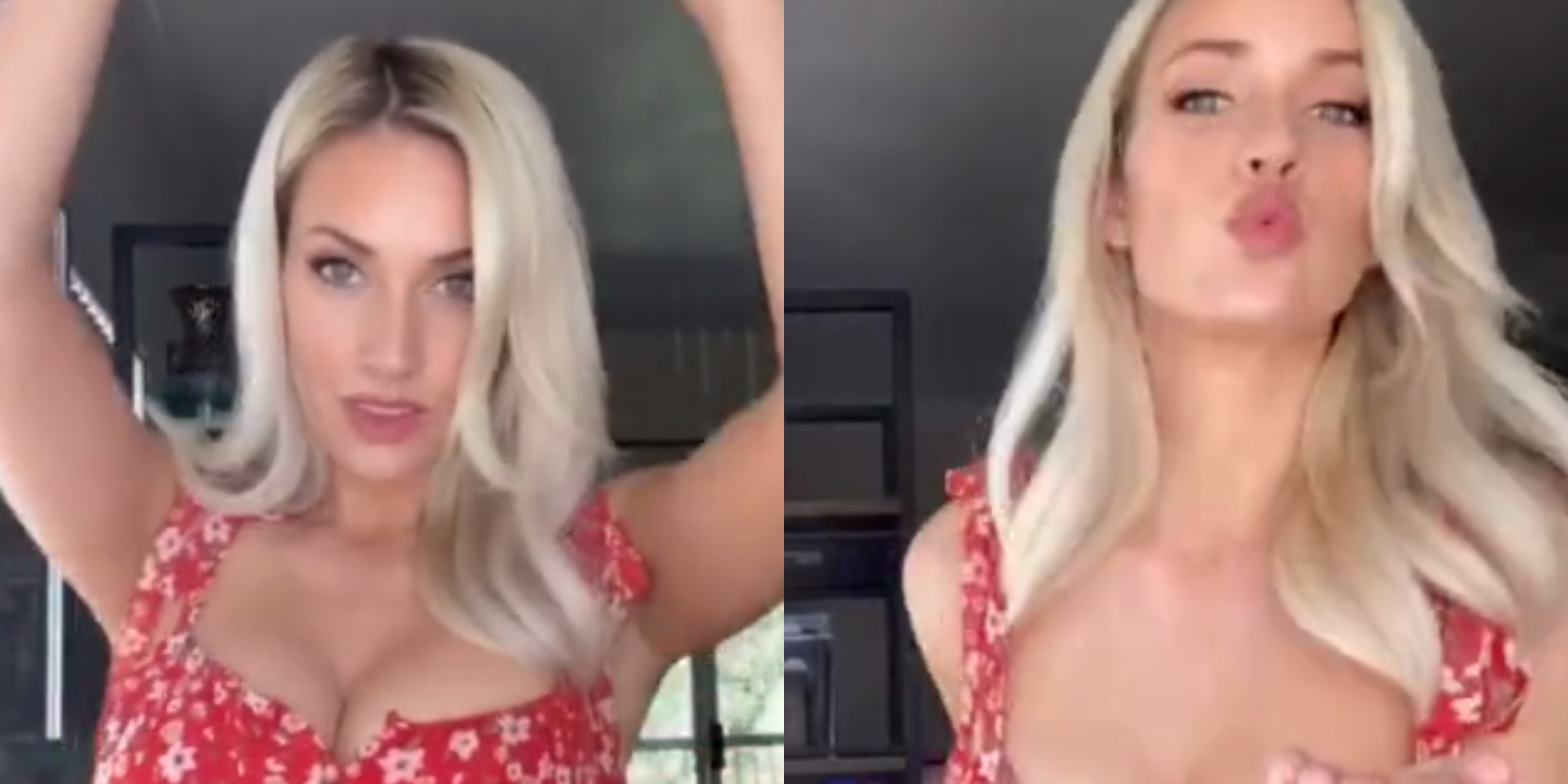 Pro Golfer Paige Spiranac Rocks Low Cut Dress To Show Off Boobs While