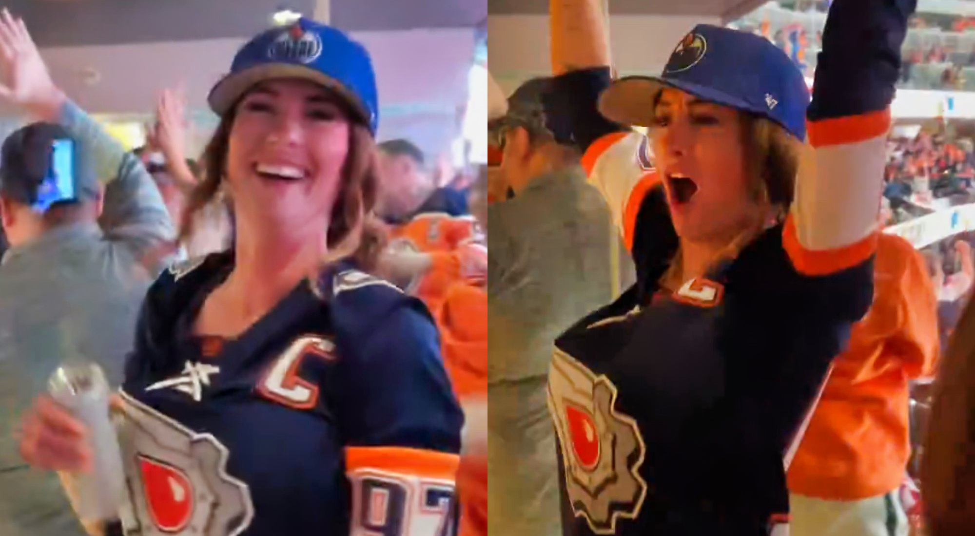 Video Female Oilers Fan Who Went Viral For Flashing Crowd Made A