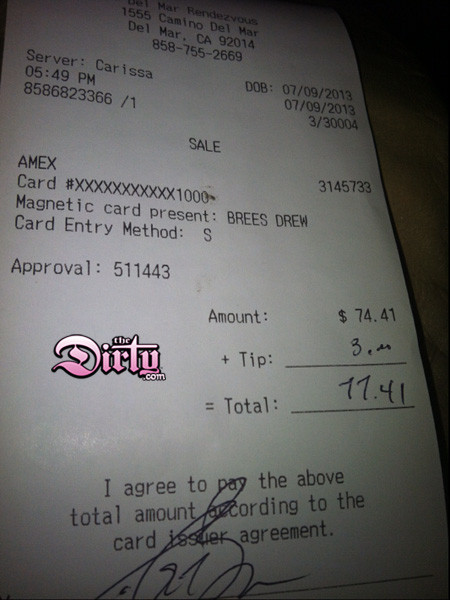 Drew Brees Is a Bad Tipper (Photo) | Total Pro Sports - 450 x 600 jpeg 92kB