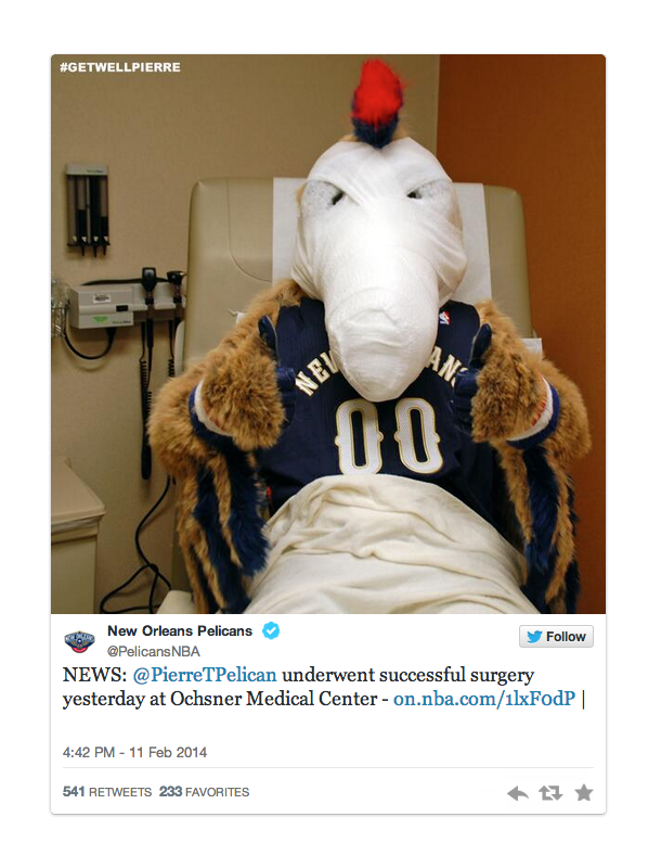 Pelicans Mascot Has 'Reconstructive Beak Surgery,' Will ...