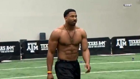 myles garrett no shirt