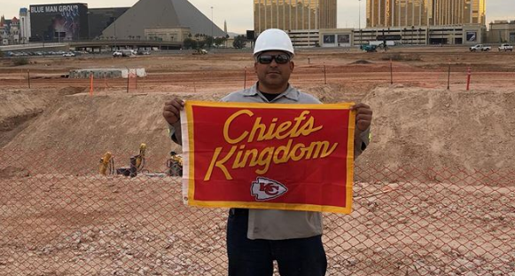 Chiefs Fan Buries Flag Under The Raiders New Stadium In ... - 581 x 311 png 366kB