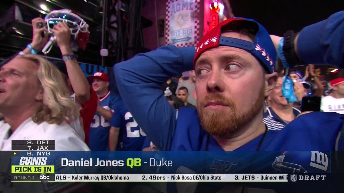 Giants Fans EVERYWHERE Were Upset When Team Selected QB Daniel Jones ...
