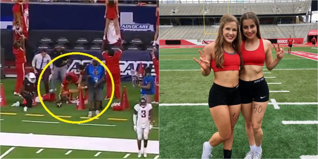 Houston Cheerleader Who Got Knocked Over By ESPN Reporter Makes Fun of Herself After Incident (TWEETS + PICS) - Total Pro Sports