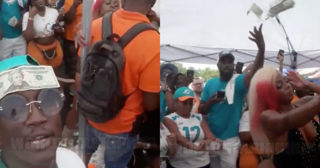 Miami Dolphins Fans Had A Stripper Twerking Outside During Tailgate