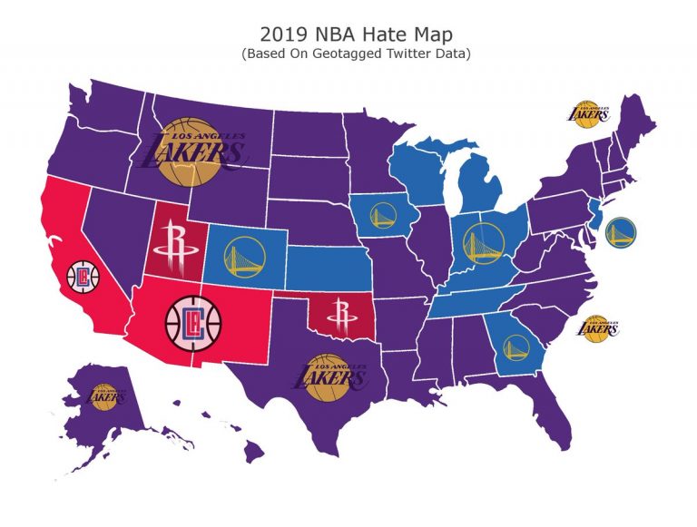 Map Shows The Most Hated NBA Teams In Every State For 20192020 Season