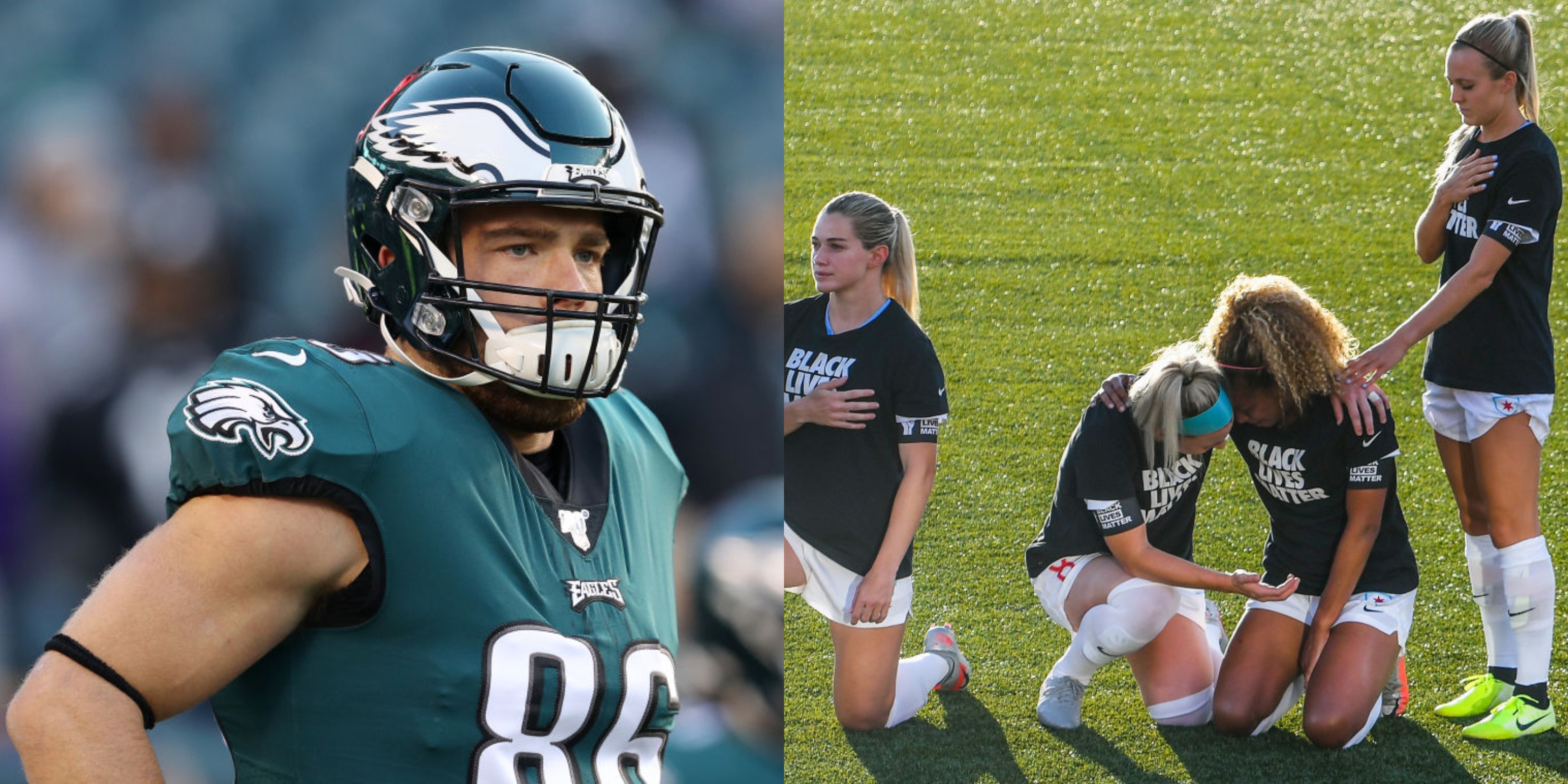 Zach Ertz Reacts To His Wife Julie Ertz Kneeling For National Anthem VIDEO TWEET