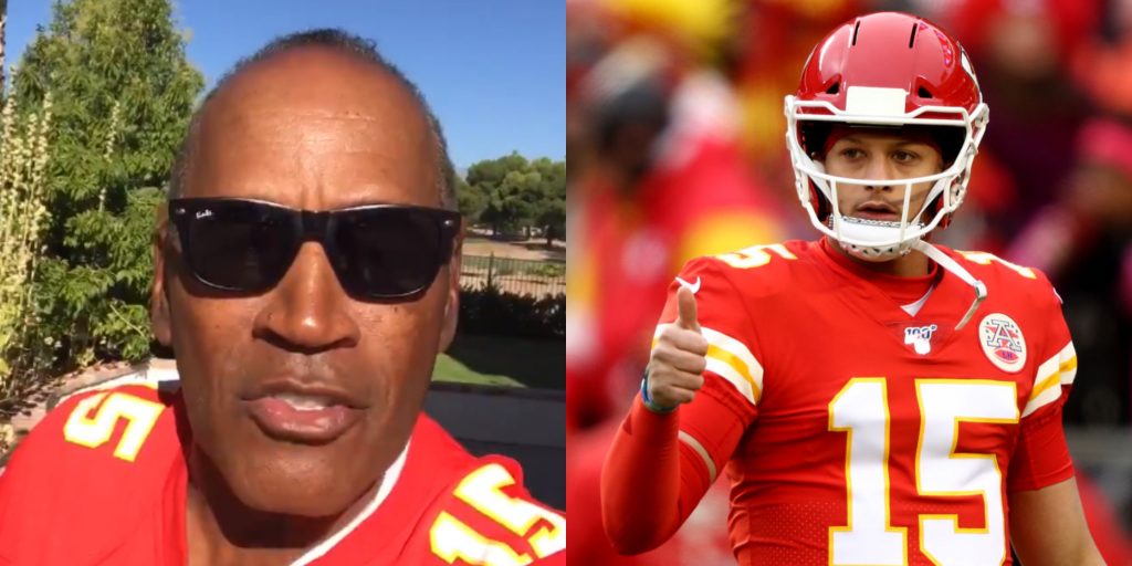 WATCH: O.J. Simpson dresses as Patrick Mahomes for Halloween