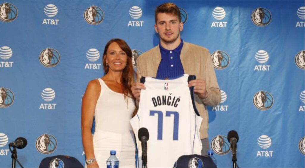 Luka Doncic and his mom Mirjam Poterbin