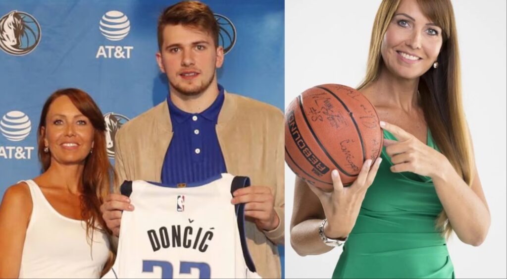 Luka Doncic and his mom Mirjam Poterbin