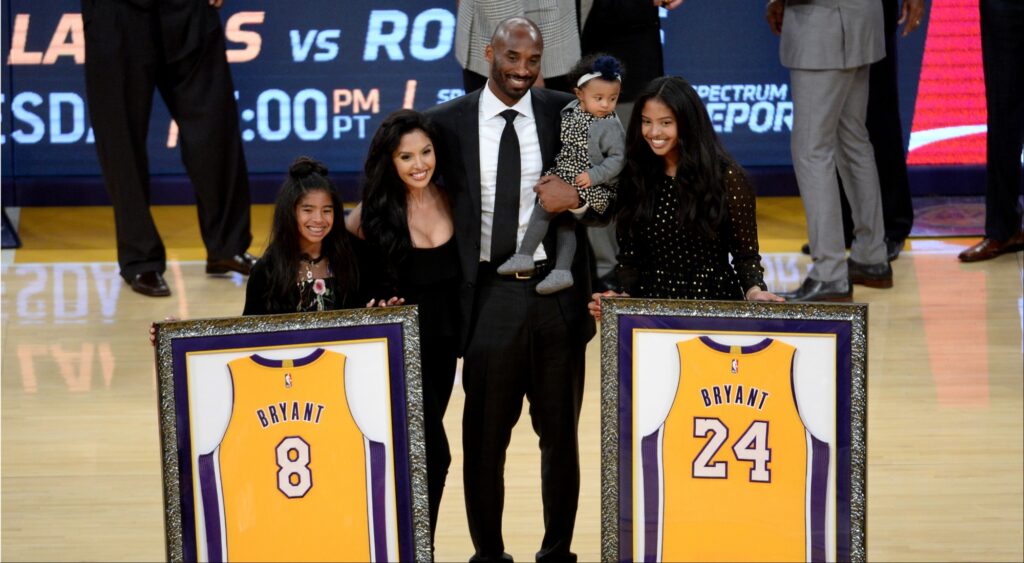 Kobe Bryant with his family