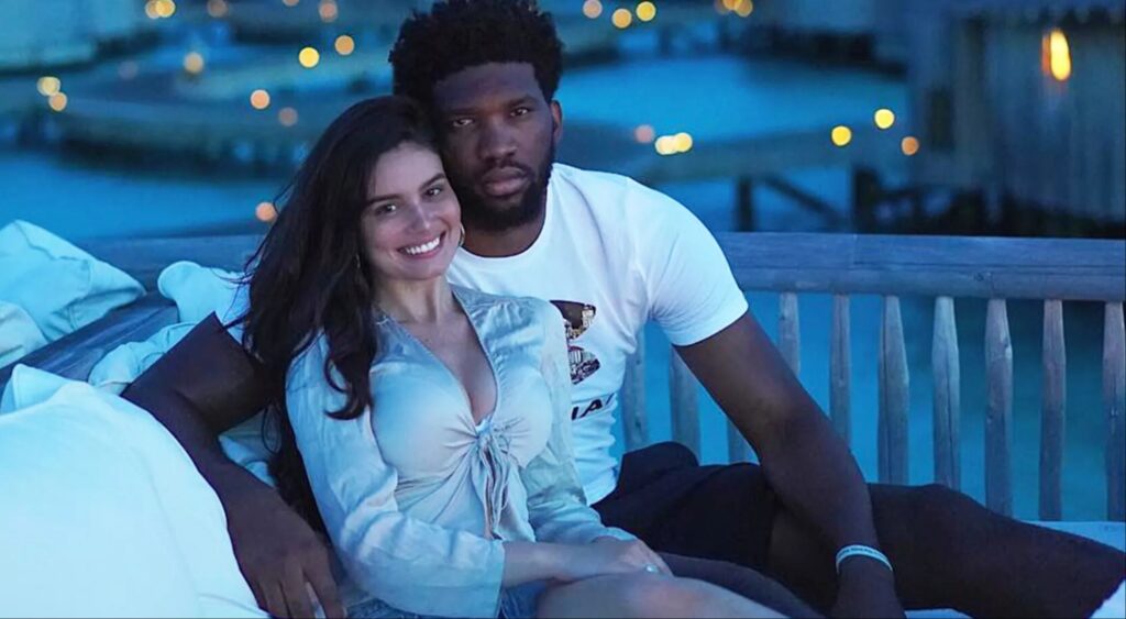 Joel Embiid with wife Anne de Paula