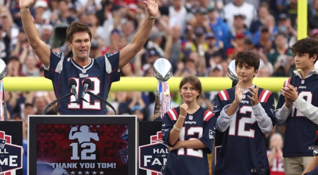 Tom Brady with his children, Vivian, Benjamin, and Jack