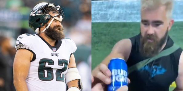 Jason Kelce Offered Beer By Fan After Game, Takes It To Have A Toast ...