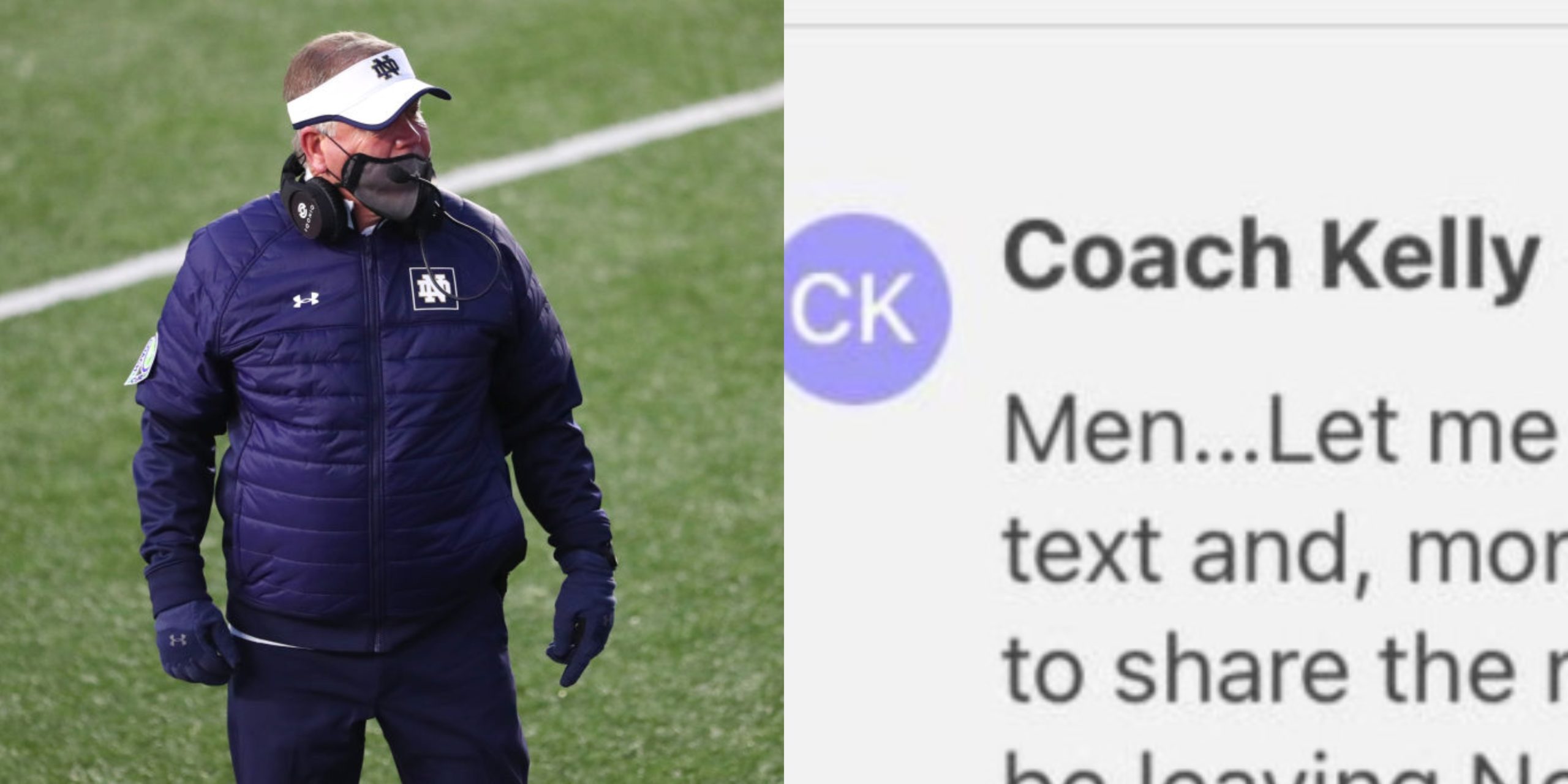 Brian Kellys Alleged Breakup Text To Notre Dame Players Has Leaked Out