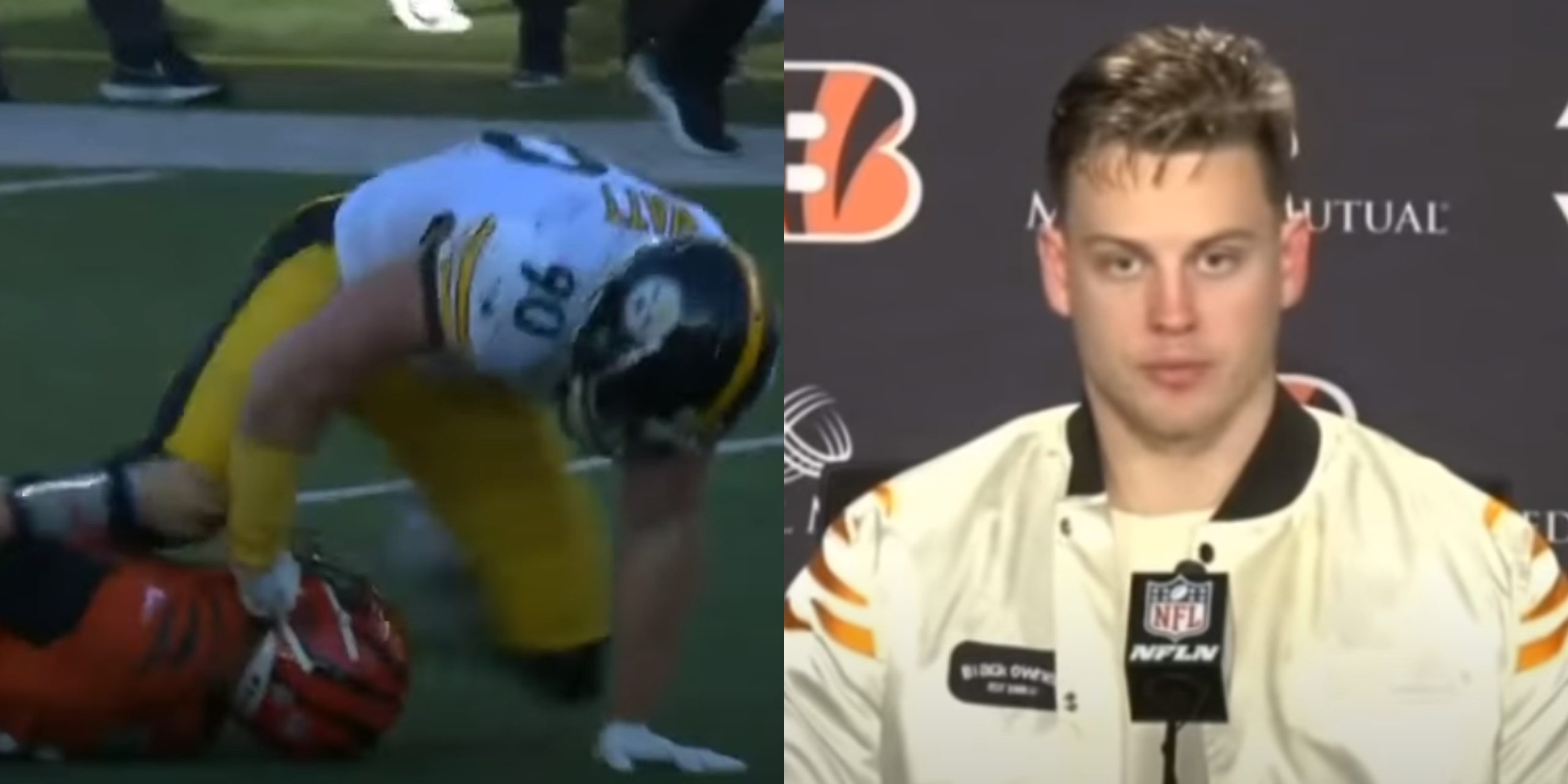 Joe Burrow Shares What He Told TJ Watt While Getting Thrown Around By Him  Following INT (VIDEO)