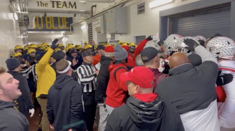 Brawl Nearly Breaks Out Between Michigan & Ohio State In Tunnel At ...