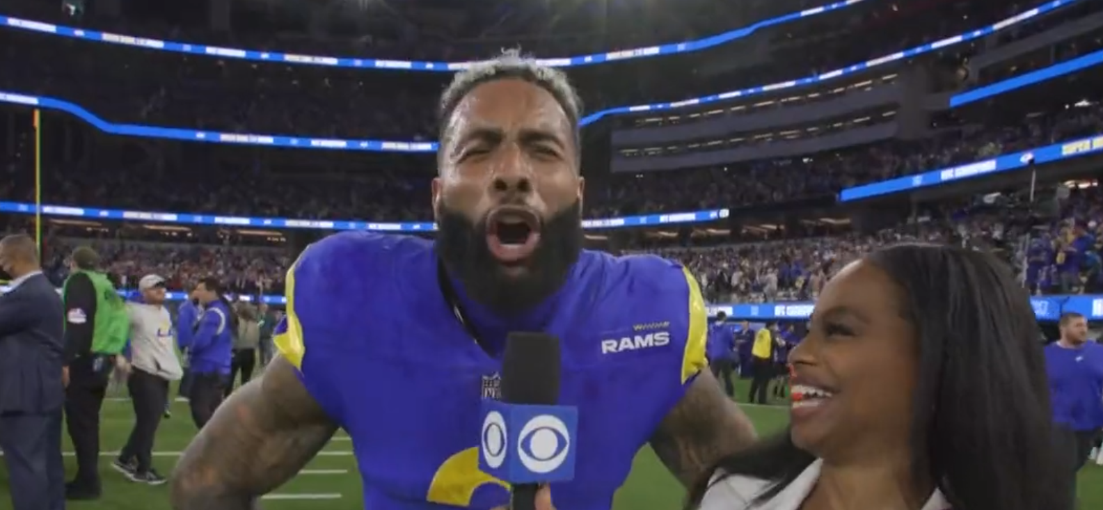 Super Bowl 2022: Rams' Odell Beckham Jr. doesn't let knee injury dampen  championship celebration 