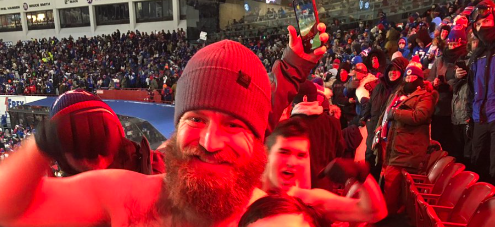 Ryan Fitzpatrick goes shirtless in stands to cheer on Bills