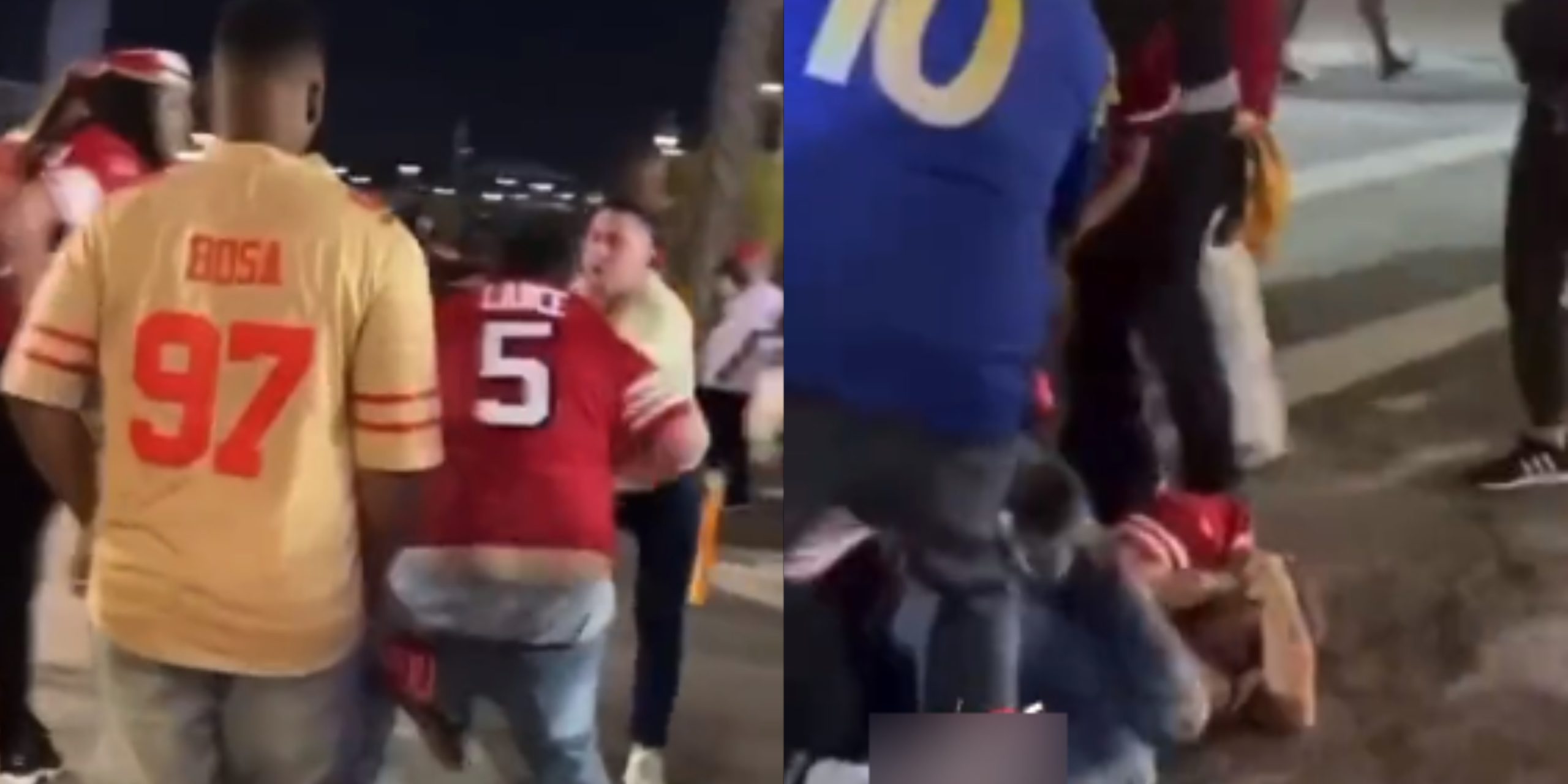 Young Fan Involved In Wild Brawl Between 49ers & Rams Fans Outside SoFi ...