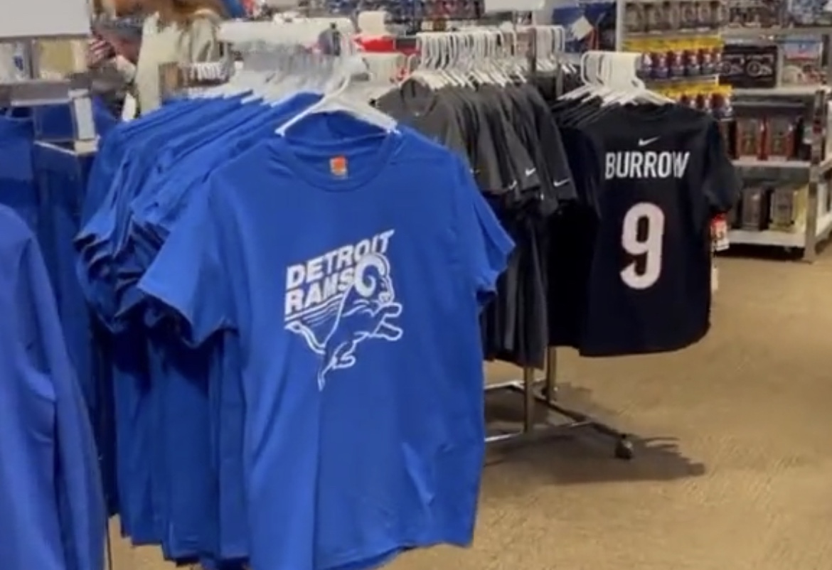 Michigan stores selling 'Detroit Rams' shirts in support of Stafford