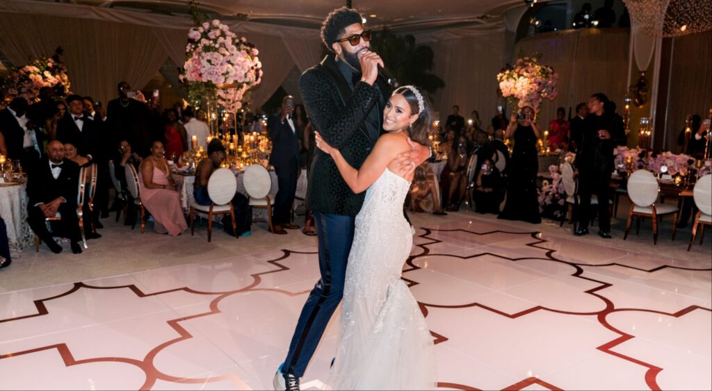 Anthony Davis with wife Marlen at their wedding