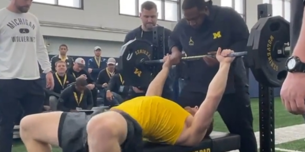 Aidan Hutchinson Appeared To Get Tons of Help During His Bench Press at ...