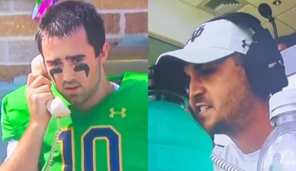 Notre Dame Qb Drew Pyne Was Shown Getting Chewed Out Horribly On Live Tv By The Fighting Irish