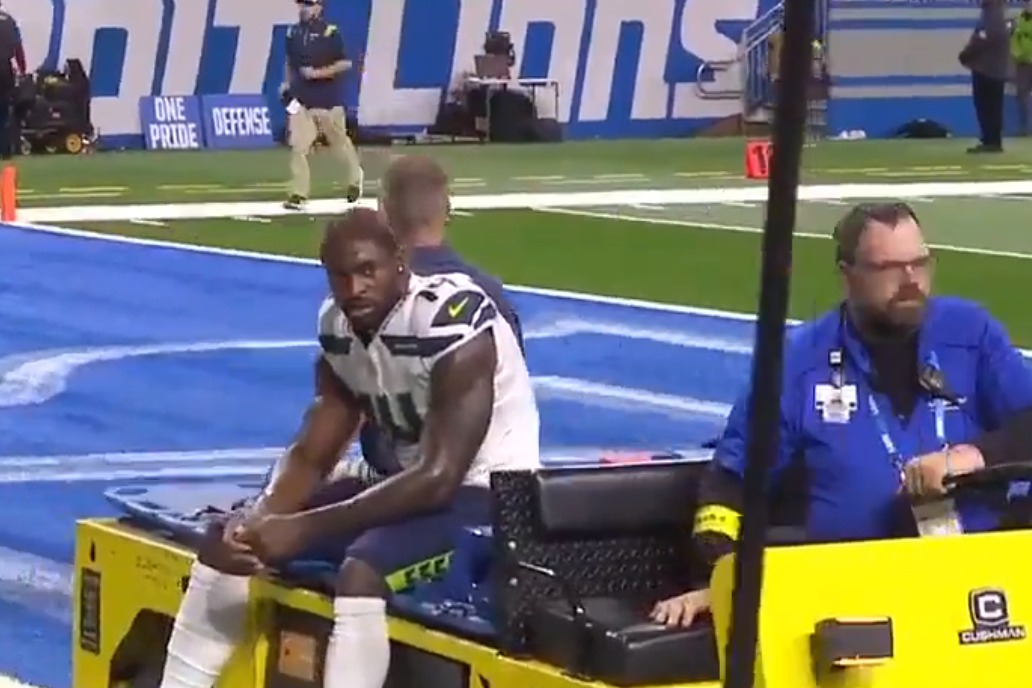 VIDEO: DK Metcalf Carted Off the Field so He Can Go to the Bathroom