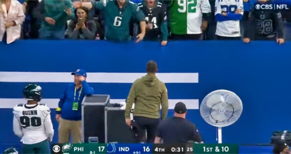 Eagles Coach Nick Sirianni Spotted Yelling At Colts Fans (VIDEO)