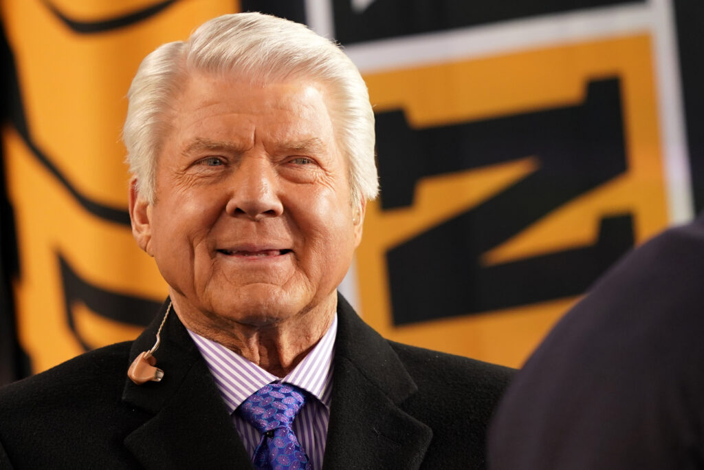 TV personality Jimmy Johnson looks on prior to the NFC Championship game 