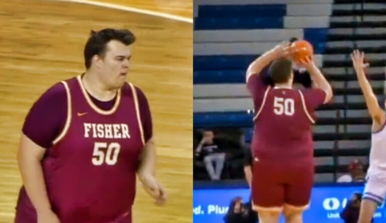 7-Foot, 360-LB B-Ball Player Draining Threes Like Steph Curry