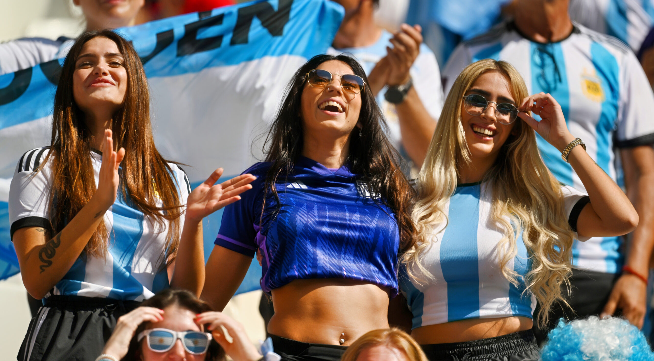 Female Argentina Fan Celebrating Topless In The Stands After World Cup Victory 1134