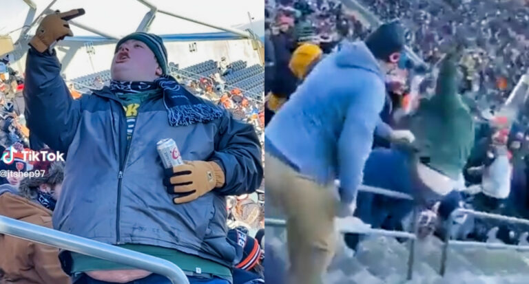 New Angle Shows Packers Fan Getting Pushed Down Stairs