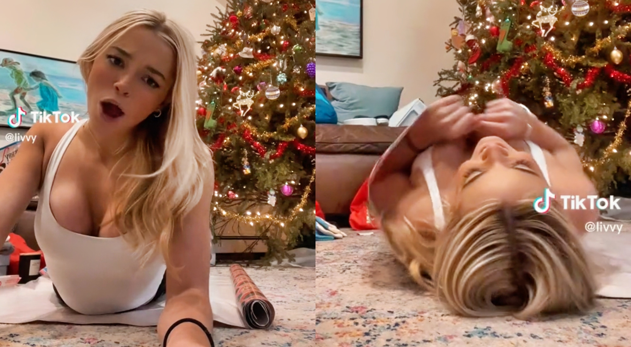 Olivia Dunne Wrapped Herself Up As A Present For Christmas