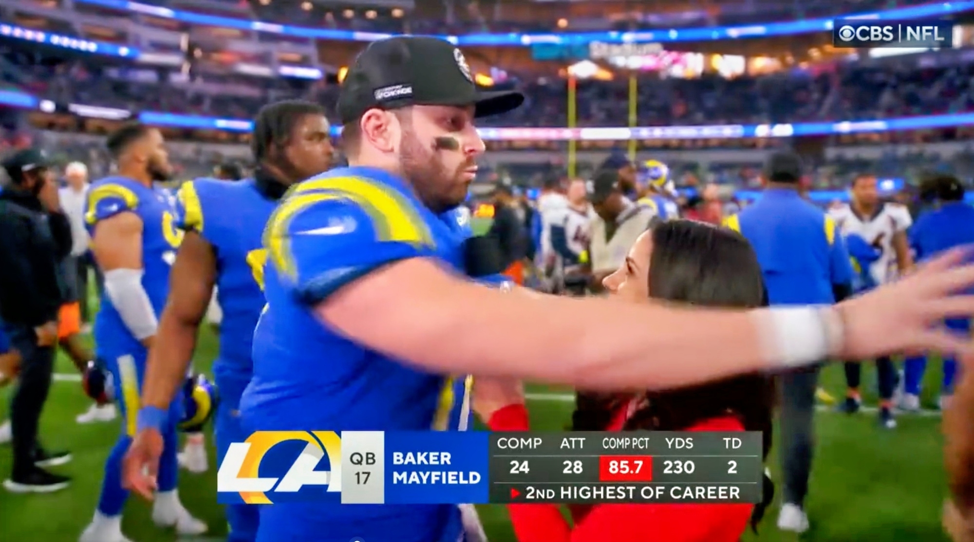 Baker Mayfield postgame interview shows rare brawl between Broncos and Rams  players