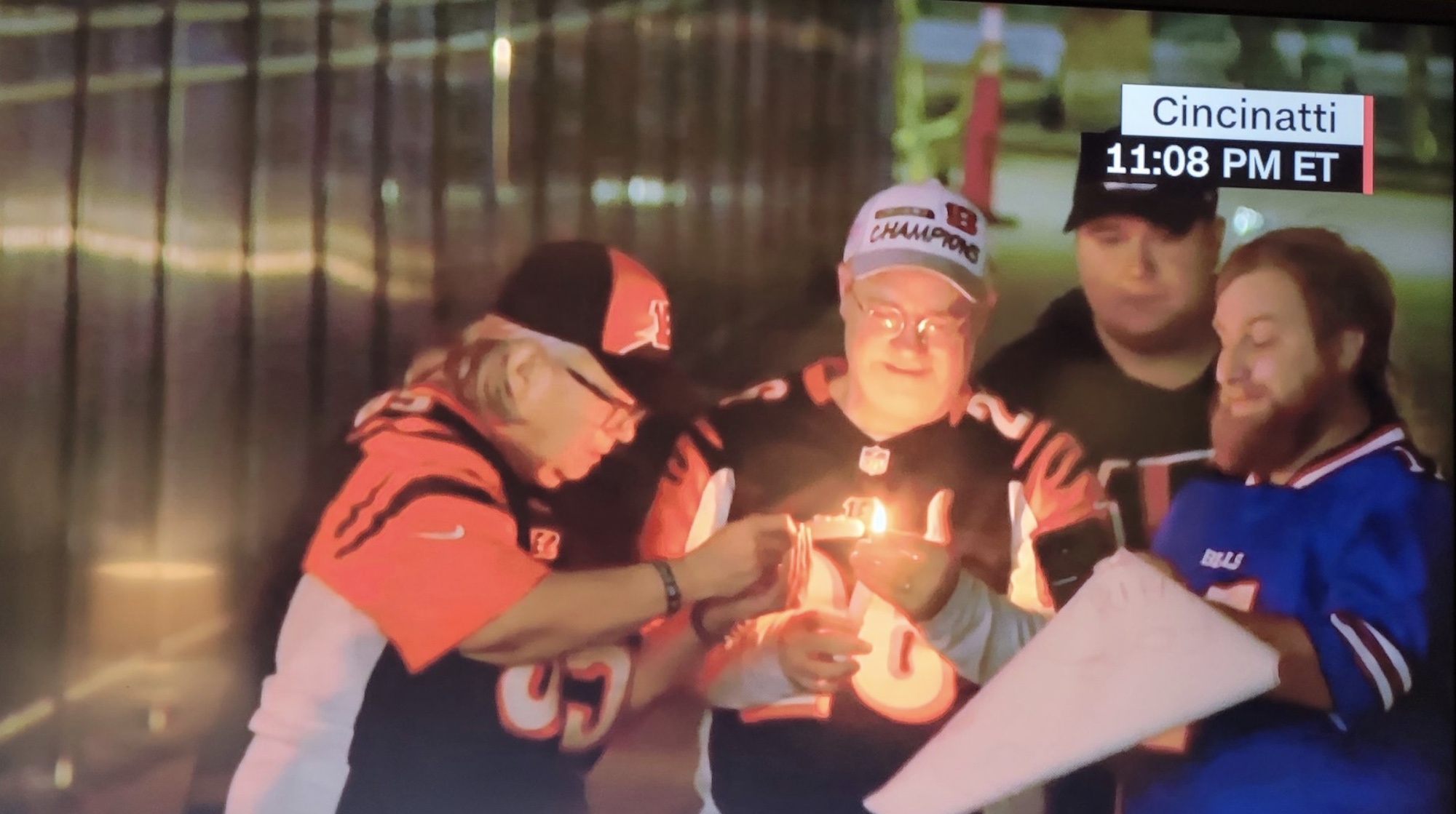 Bengals Fans Arrive At Hospital To Show Support For Injured Bills