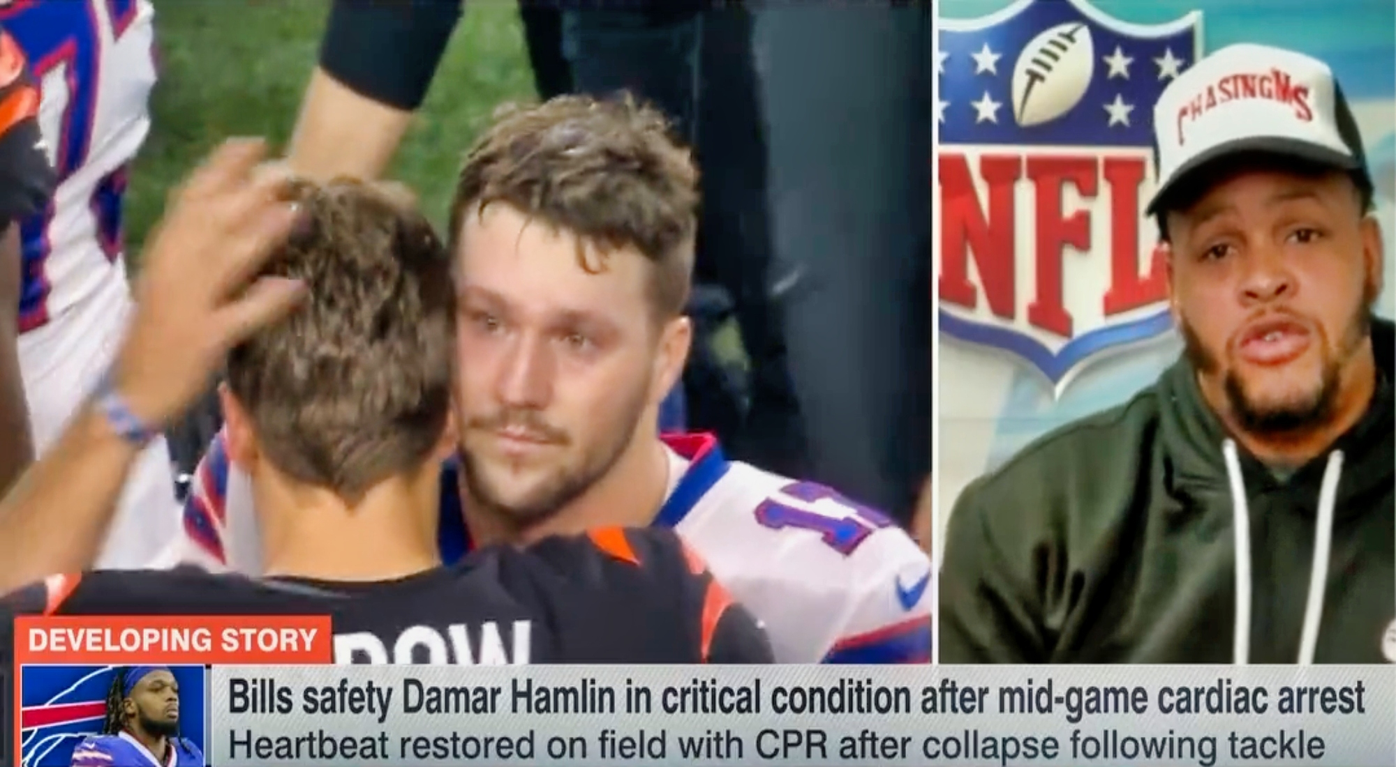 Play for 3  An inspiring message and positive update on Damar Hamlin  uplifts Bills players, coaches, and staff