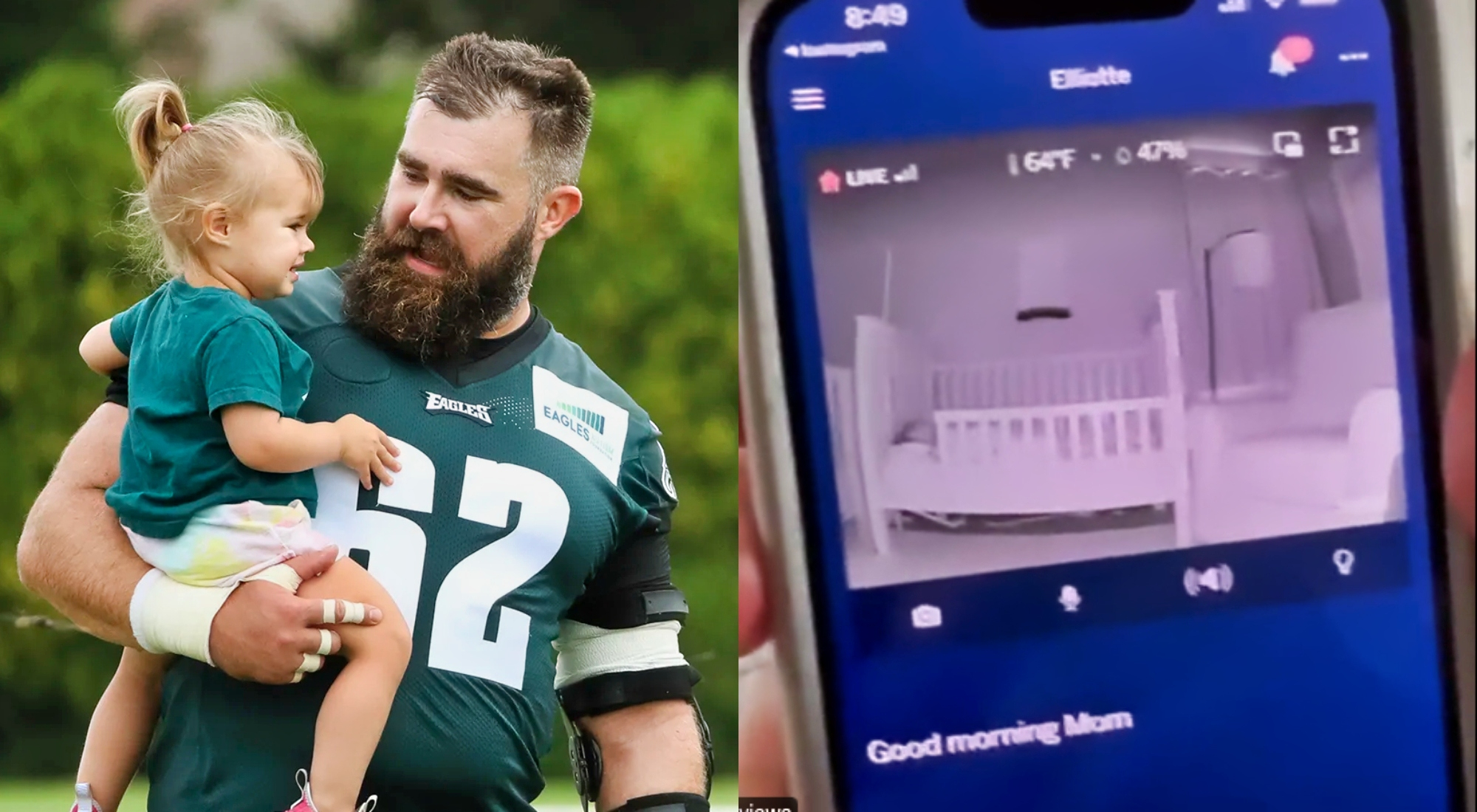 Watch Jason Kelce's Daughter Do the Eagles' Cheer on Baby Monitor