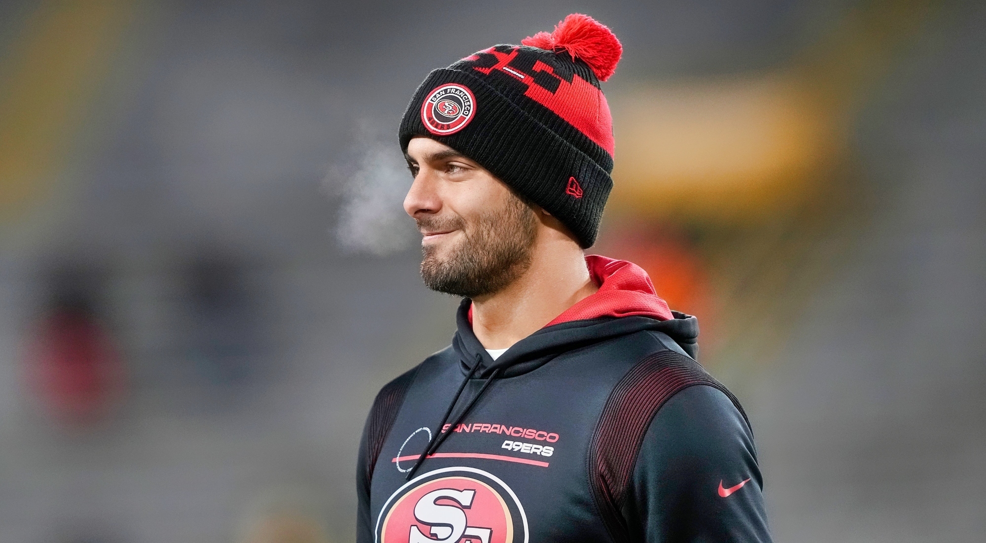 Jimmy Garoppolo Smiled On Sidelines As 49ers Ran Out Of QBs