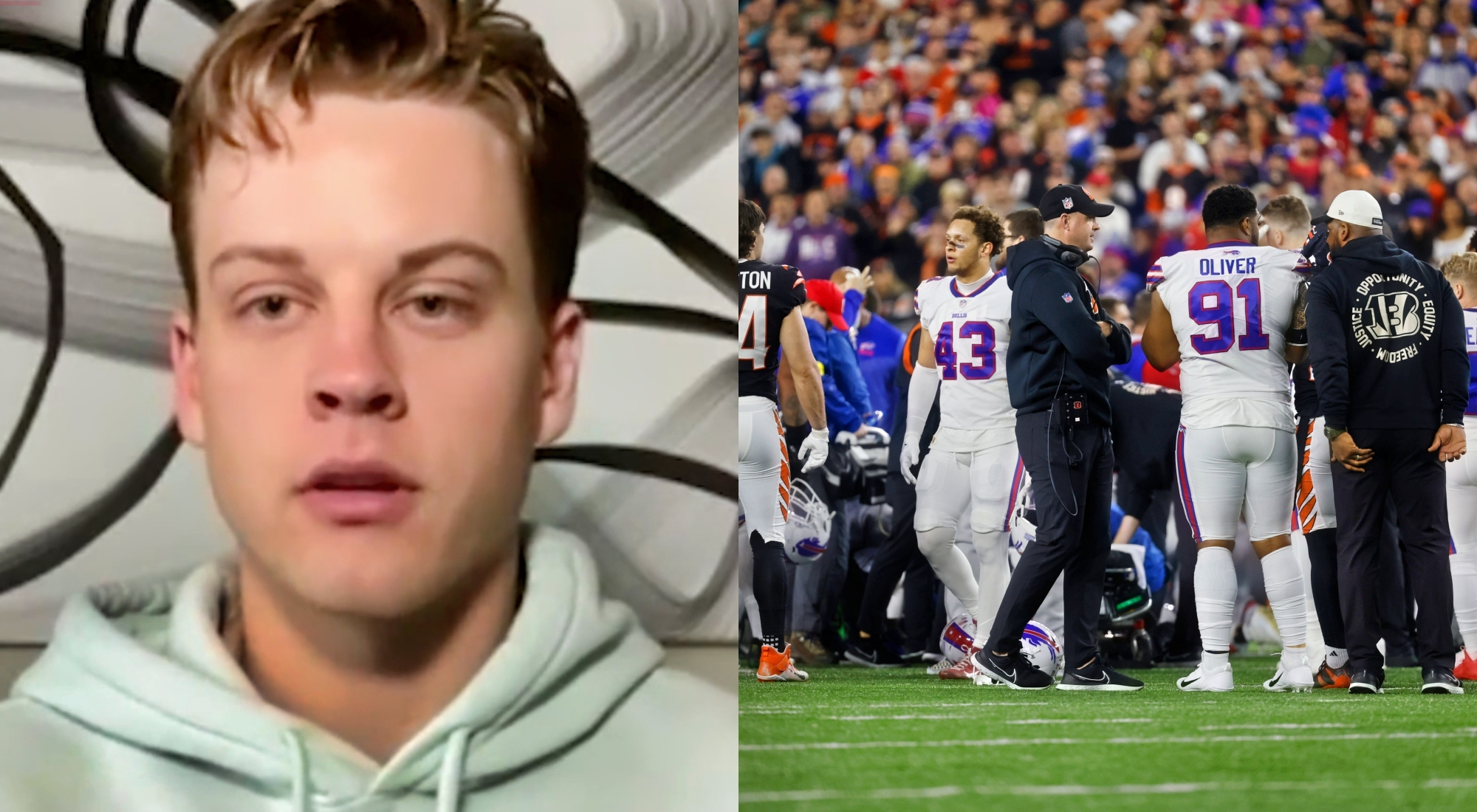 Video of Joe Burrow Warming Up After Damar Hamlin Collapse Sparks