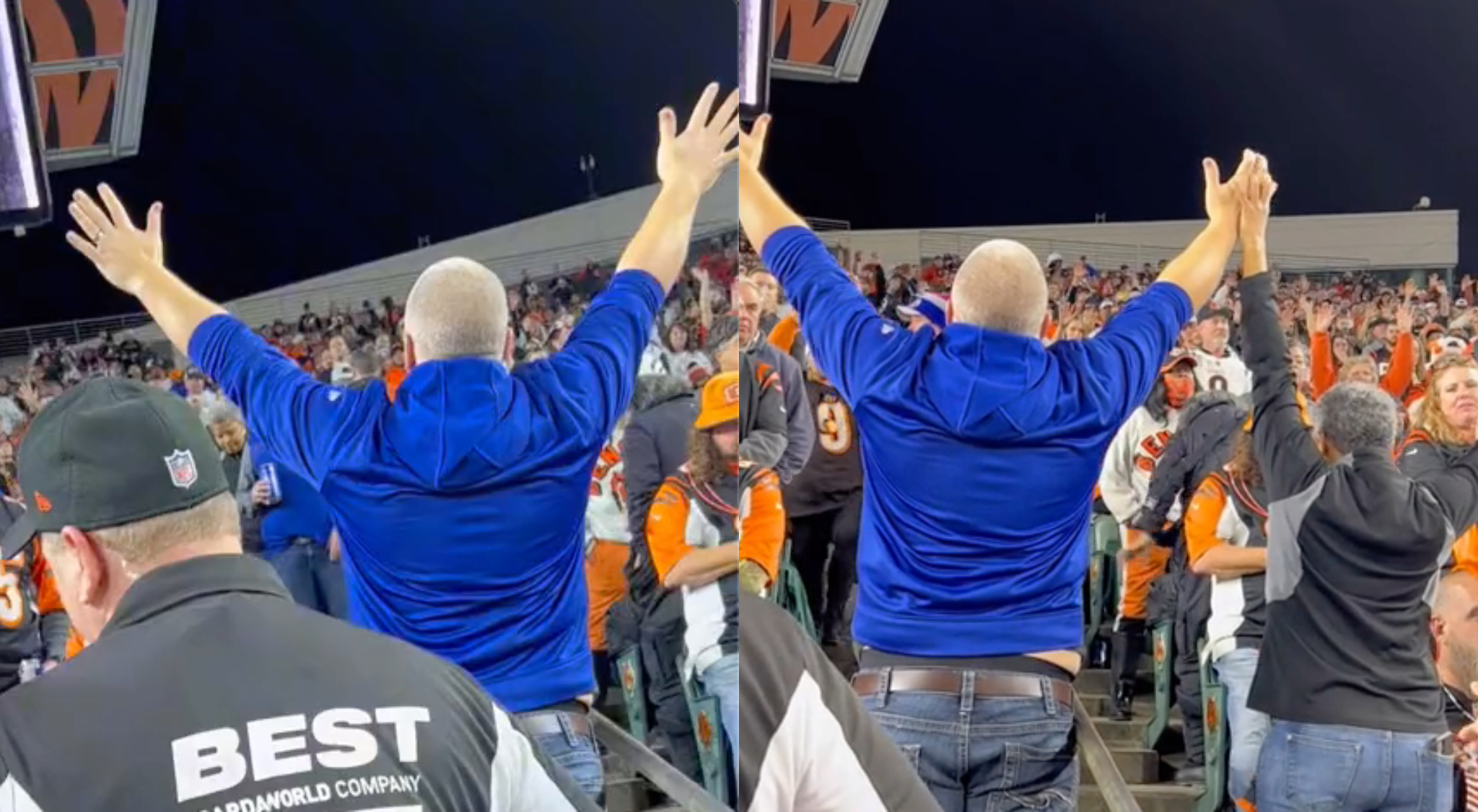 Fan Led Section Of Supporters In Prayer During Bills-Bengals