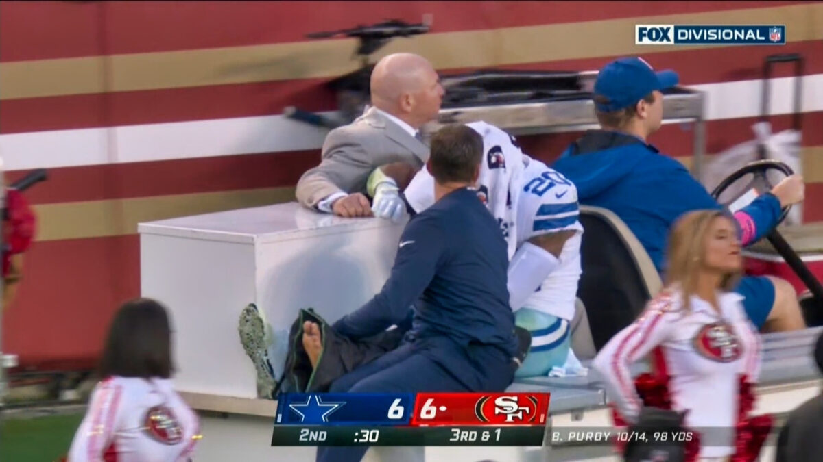 Cowboys RB Tony Pollard Carted Off After Horrifying Ankle Injury Vs ...