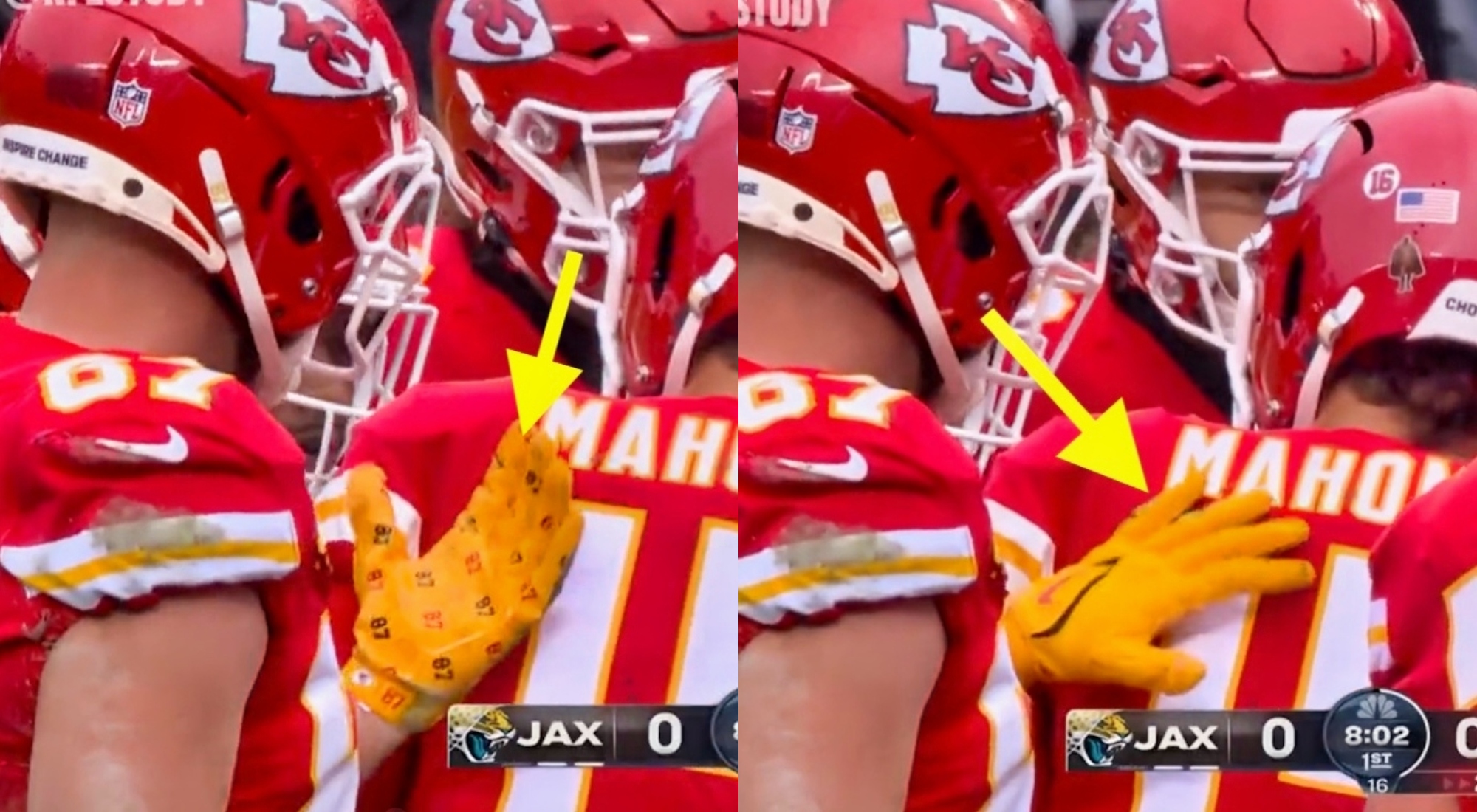 Chiefs' Travis Kelce reveals reason for wiping spit on Patrick