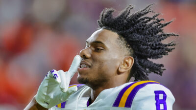 Malik Nabers in LSU uniform without helmet