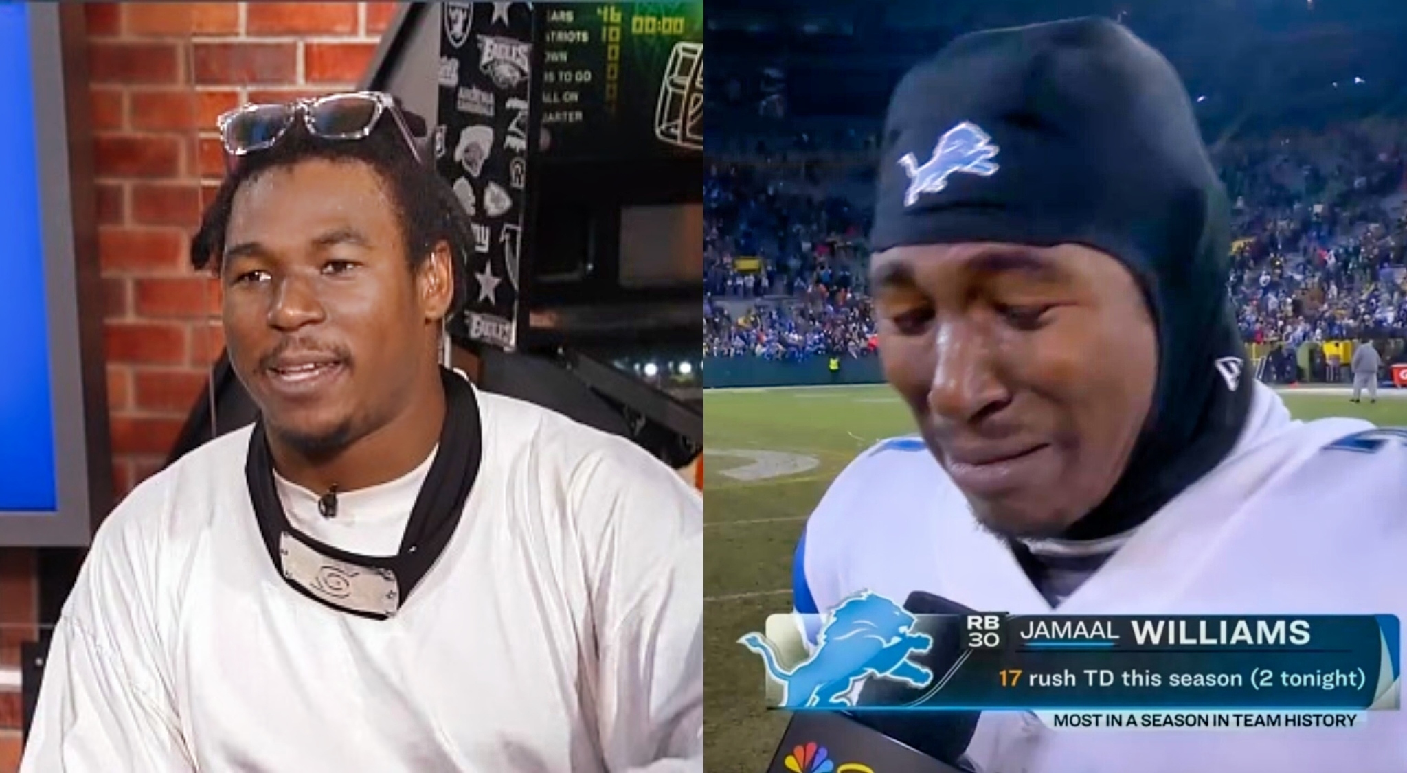 Lions RB Jamaal Williams Caps Historic Night with Emotional Interview