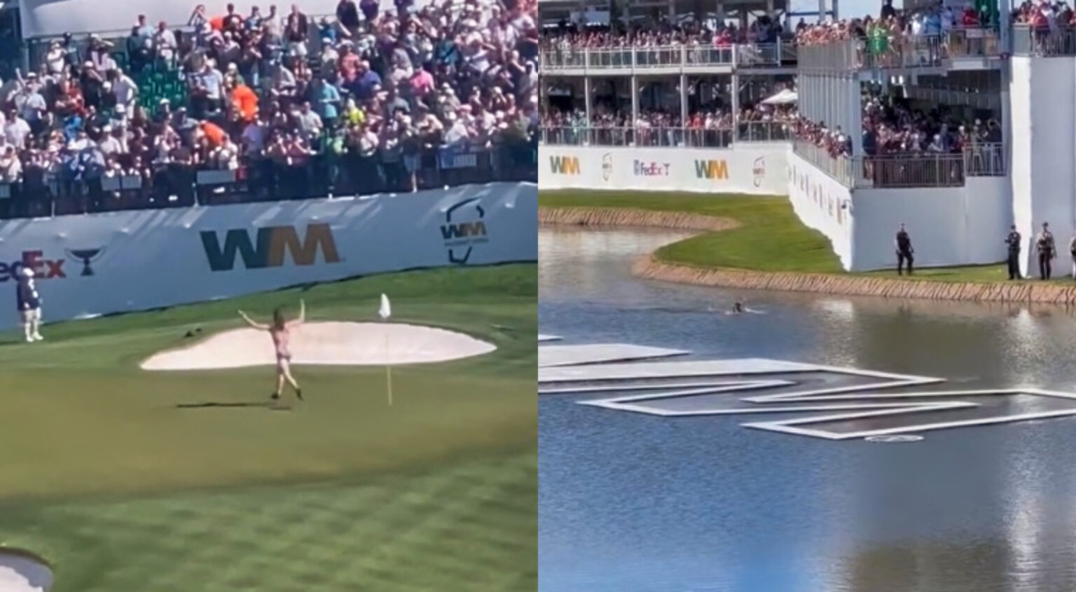 Streaker Dances, Goes For Swim At Waste Management Open