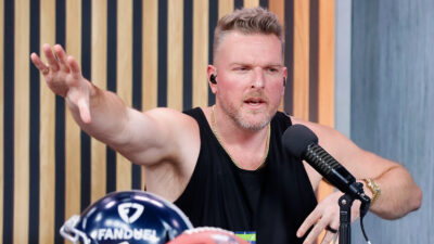 Pat McAfee gesturing