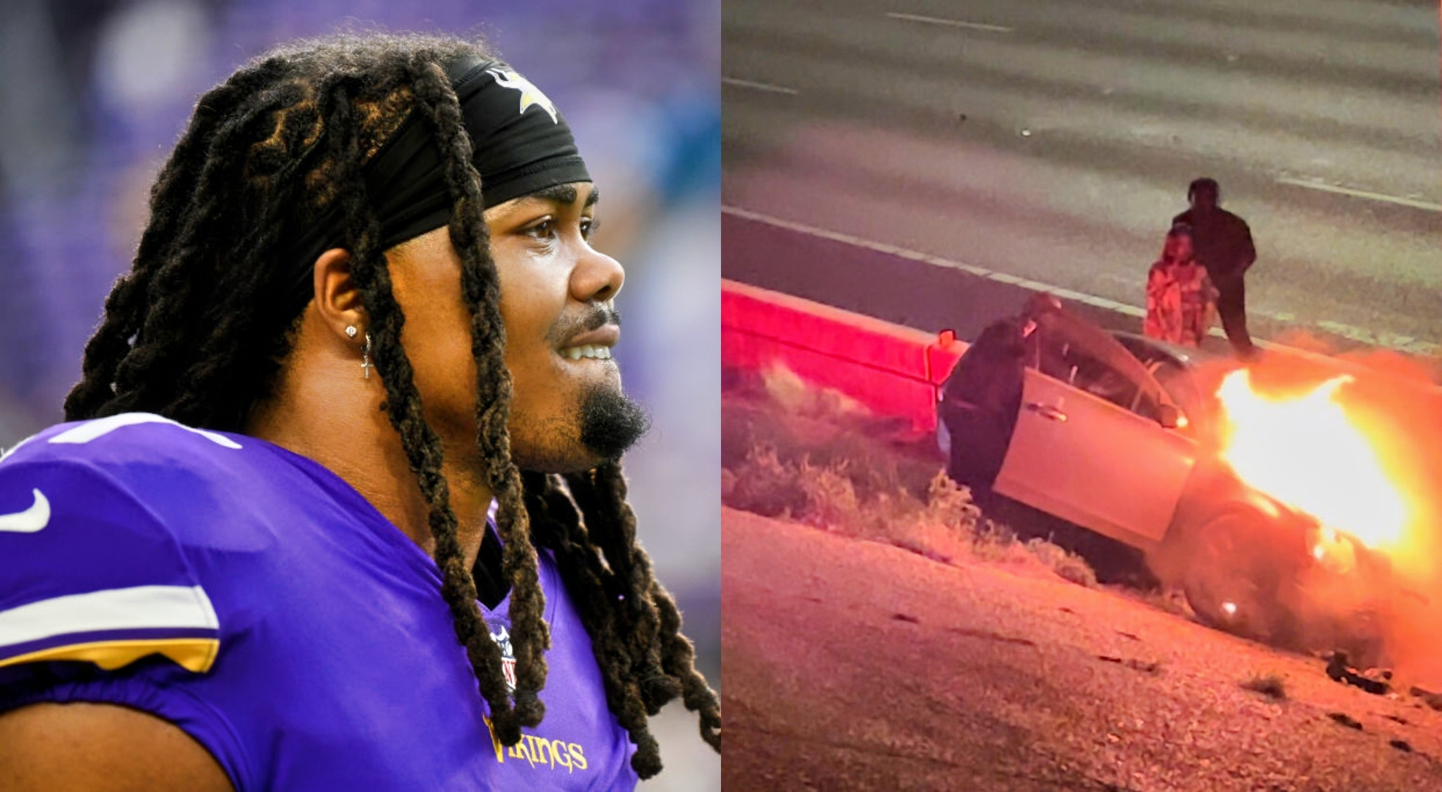 Vikings' Osborn helped pull man from burning car in Texas - ABC 6